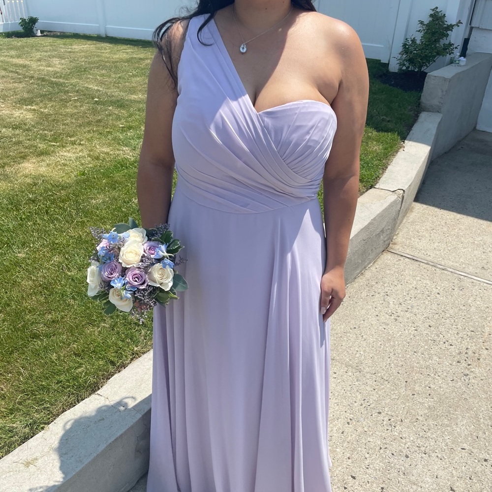 Maxi one shoulder chiffon dress